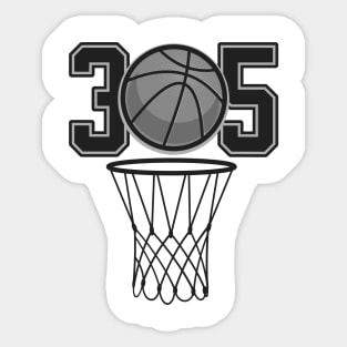 305 Miami Basketball Hoops Sticker